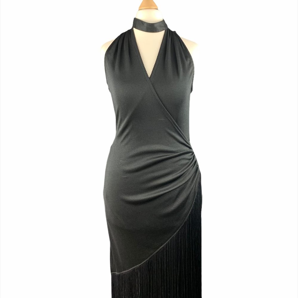Vintage Black Dress in Jersey  - FL-DR-002